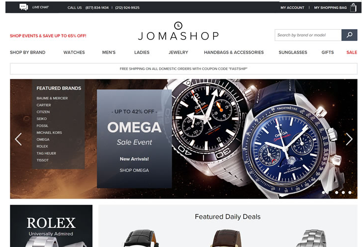 美国世界名表购物网站：Jomashop